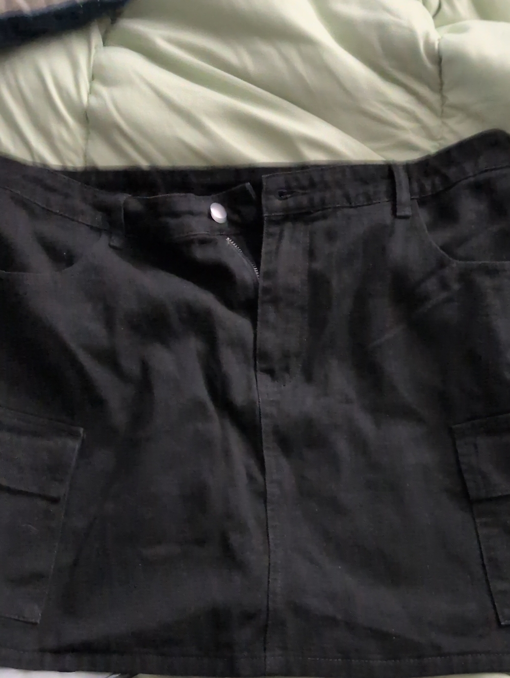 SHEIN Black Mini Skirt with Cargo Pockets